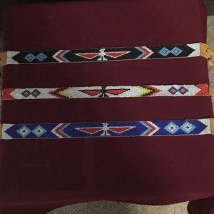 Hand beaded headbands w/ Phoenix pattern